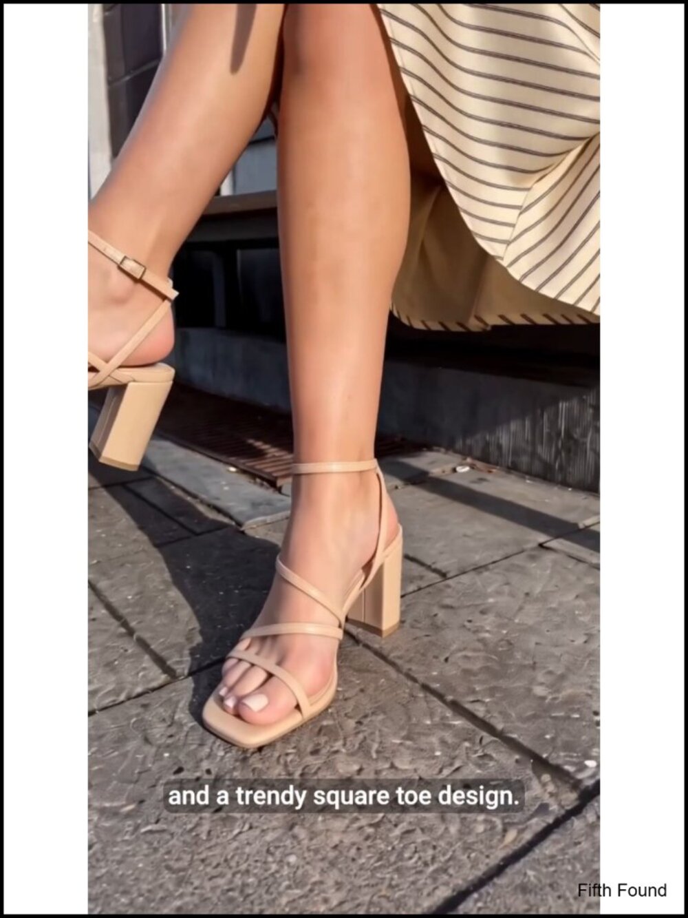 Chunky Heel Sandals Square Toe Ankle Strap Dress Shoes - Picture 6 of 6